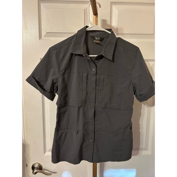 Mountain Hardwear Canyon Pro Short Sleeve Shirt, Gray, Size Small - Picture 2 of 4